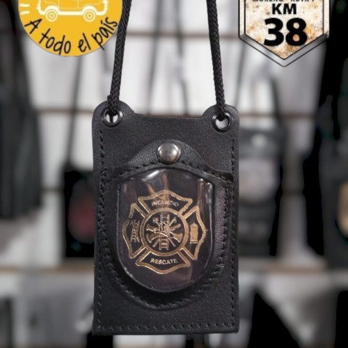 porta credencial colgante bombero oro 2