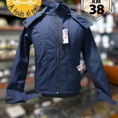 campera soft shell azul capucha 2