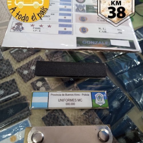 gafete acrilico iman. velcro PBA