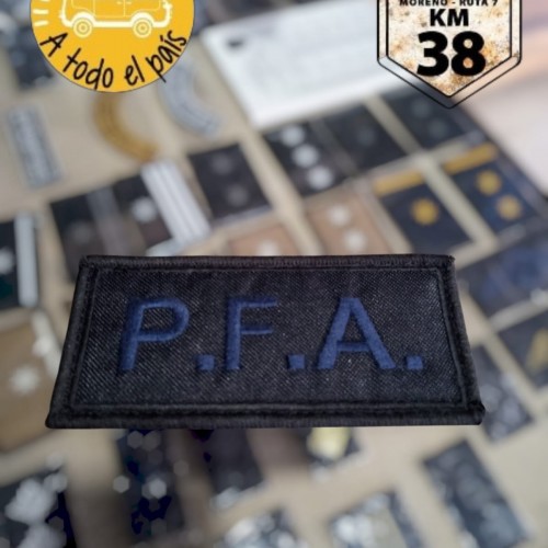 cartel chico PFA azul